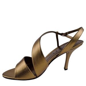 Coup Detat Women's Elvira Metallic Open Toe High Heel Shoes Bronze 9.5M New
